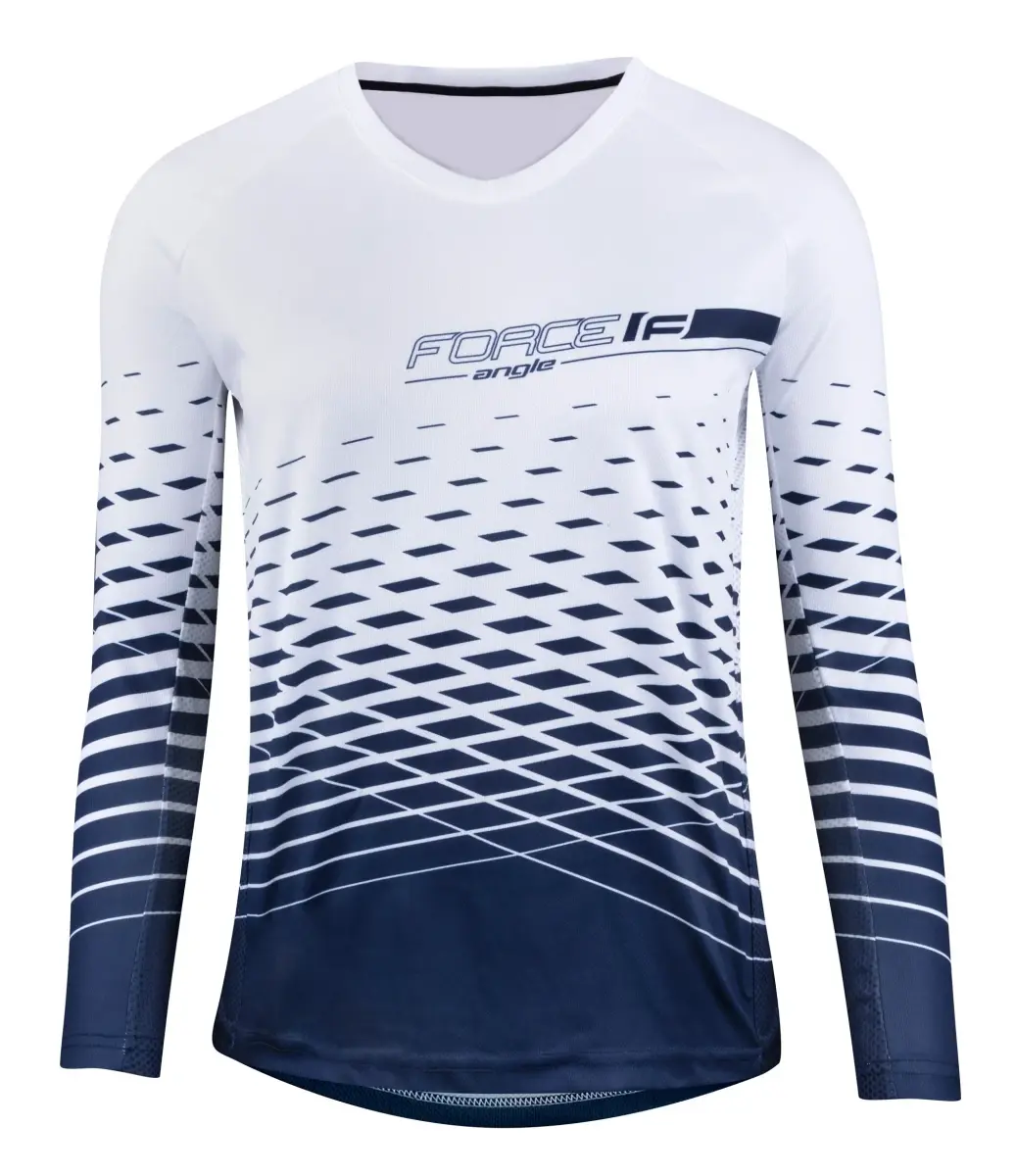FORCE dres F MTB ANGLE LADY dlouhý rukáv, bílo-modrý Velikost: XS