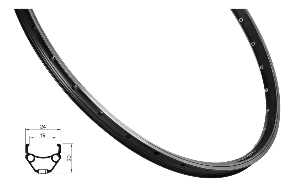 Force Ráfek CLASSIC 559x19 36děr, černý