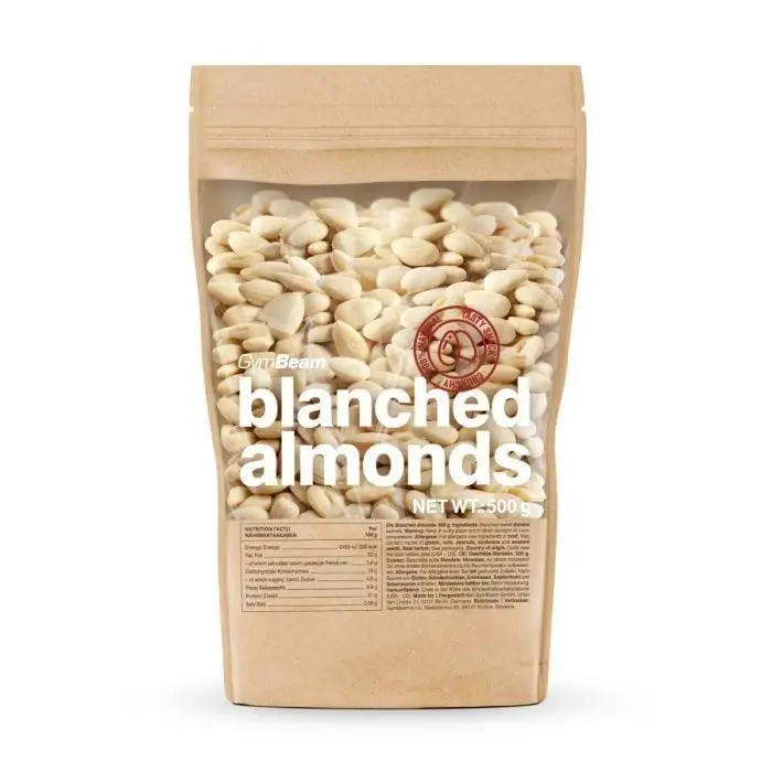 GymBeam Blanšírované mandle 500 g