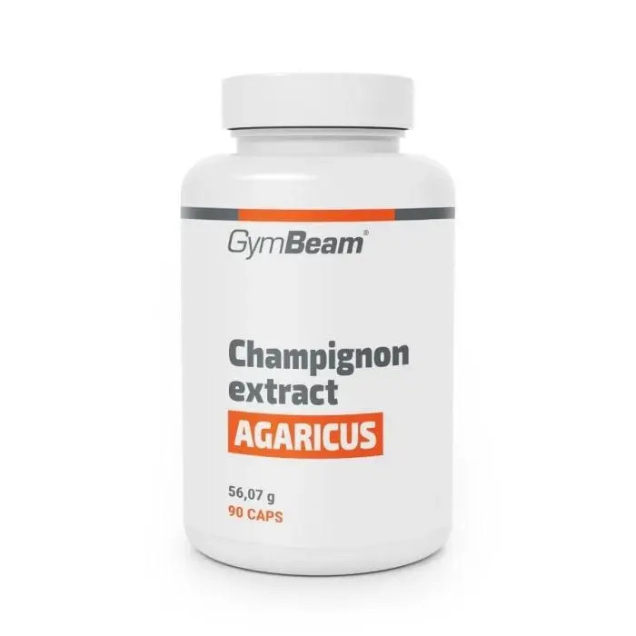 GymBeam Žampion (Agaricus) extrakt s 20 % polysacharidů a 10 % beta-glukanů 90 kaps.