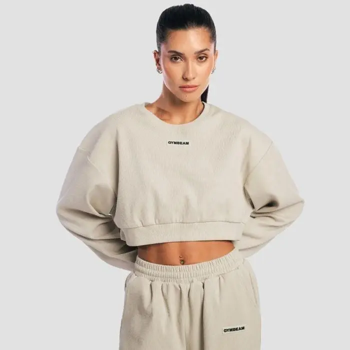 GymBeam Dámská mikina Cropped Aura Grey