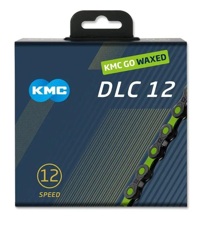 Kmc DLC 12 černo-zelený Waxed BOX řetěz