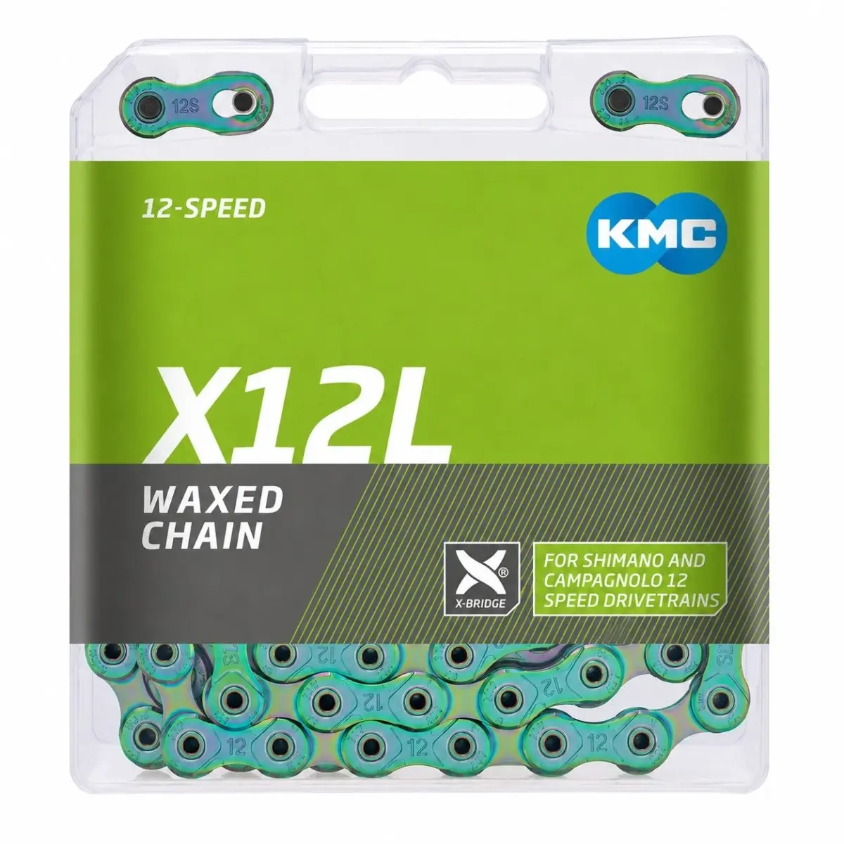 Kmc X12-L Aurora Zelený Waxed BOX řetěz