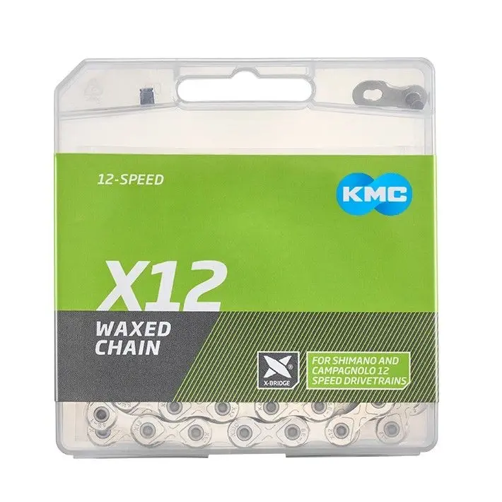 Kmc řetěz X-12 Ni stříbrný v krabičce 126 čl. NEW, WAX-voskovaný