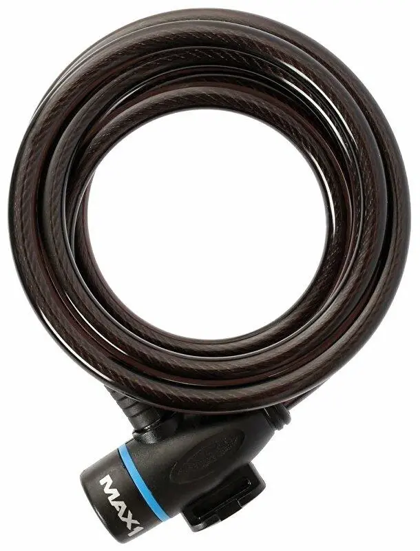 Max1 černý 1800x8 mm spirálový zámek se 4 klíči
