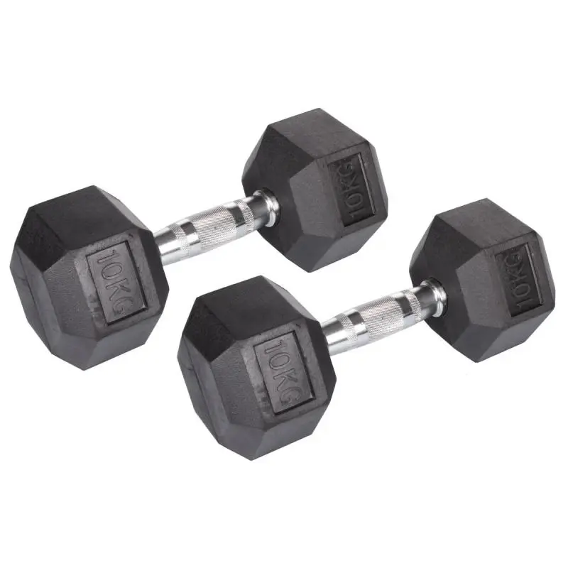 Hex Rubber Dumbbell činka 1 pár, 25 kg