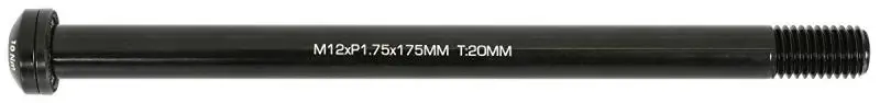 osa zadní Alu12/175 mm, závit M12x1,75 černá