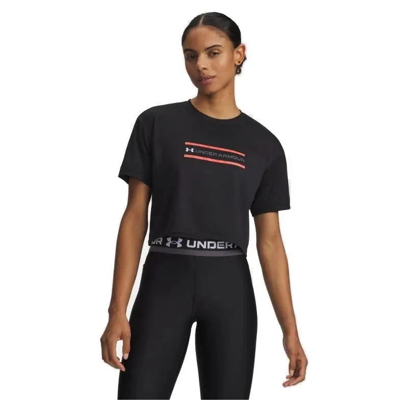 Under Armour Tech Branded Crop SS-BLK