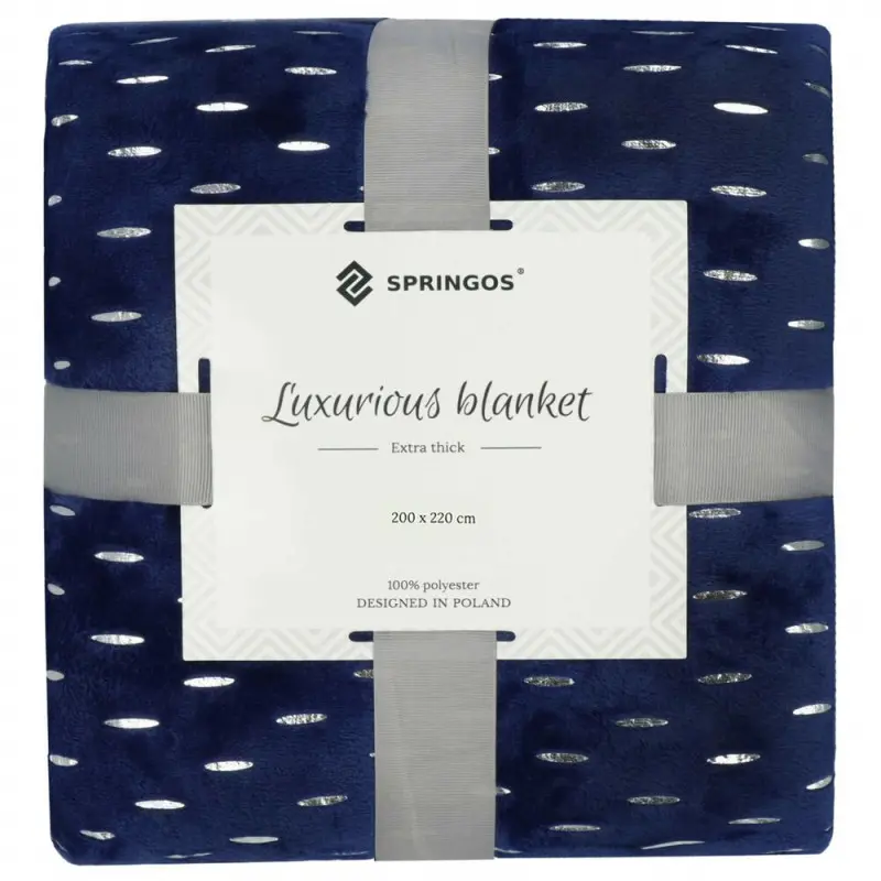 Deka 200x220 cm SPRINGOS EMBER HA7309 tmavě modrá
