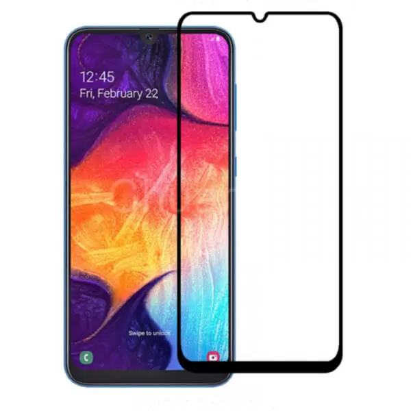 3x 3D ochranné tvrzené sklo s rámečkem pro Samsung Galaxy A50 A505F - černé - 2+1 zdarma