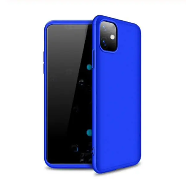 Ochranný 360° celotělový plastový kryt pro Apple iPhone 11 - modrý