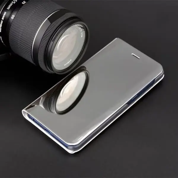 Zrcadlový silikonový flip obal pro Xiaomi Redmi 9A - černý