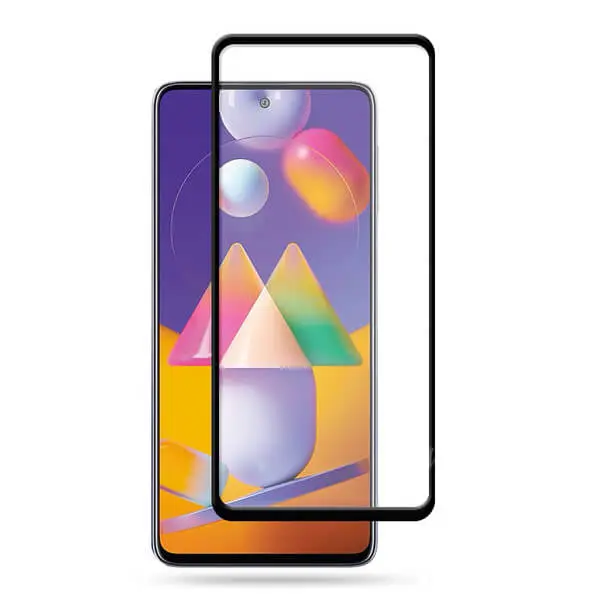 3x 3D ochranné tvrzené sklo s rámečkem pro Samsung Galaxy M31s M317F - černé - 2+1 zdarma