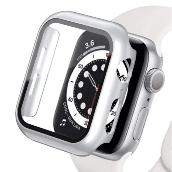 2v1 Kryt s ochranným sklem na Apple Watch SE 40 mm (2020) - stříbrný