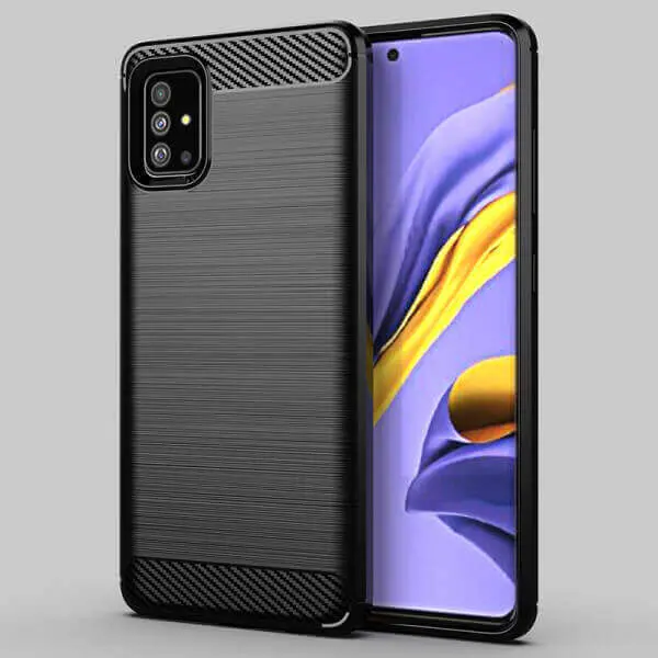 Ochranný silikonový obal karbon pro Samsung Galaxy A72 A725F - černý