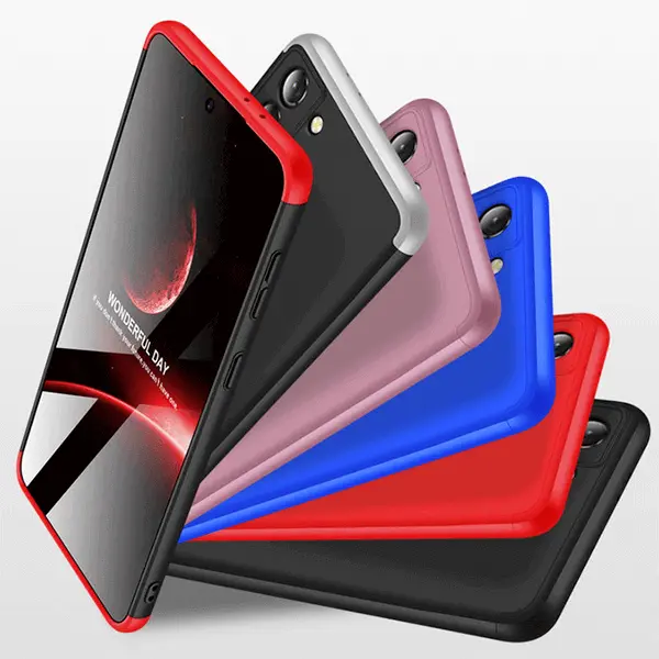 Ochranný 360° celotělový plastový kryt pro Samsung Galaxy S22 Ultra 5G - růžový