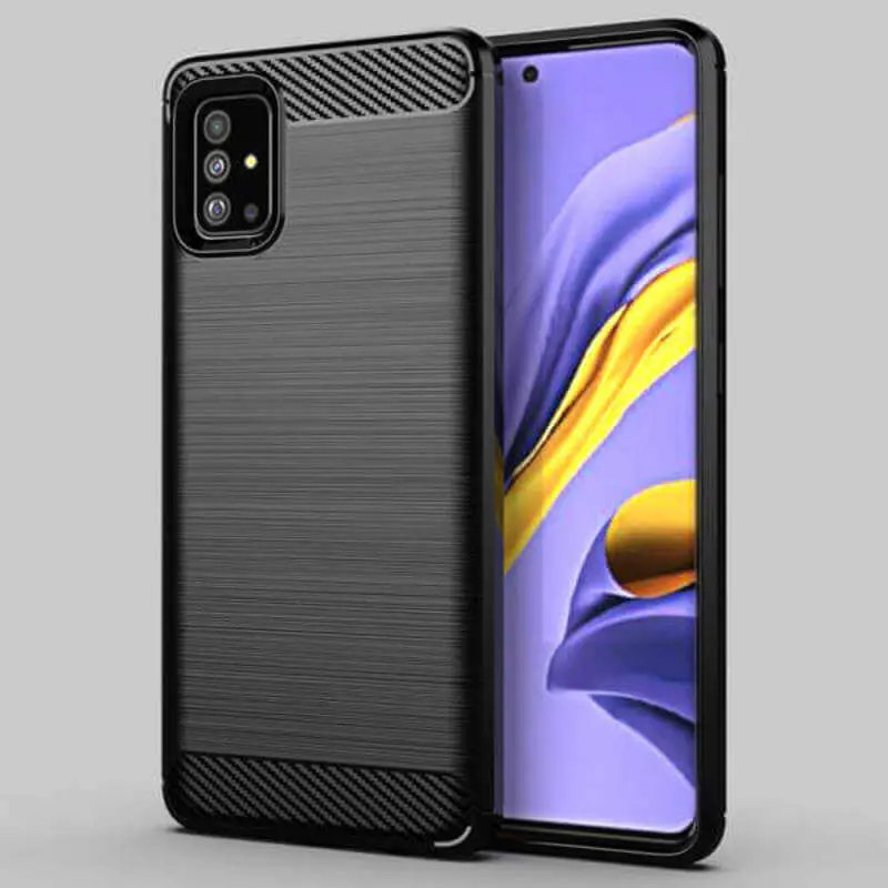 Ochranný silikonový obal karbon pro Samsung Galaxy A54 5G - černý