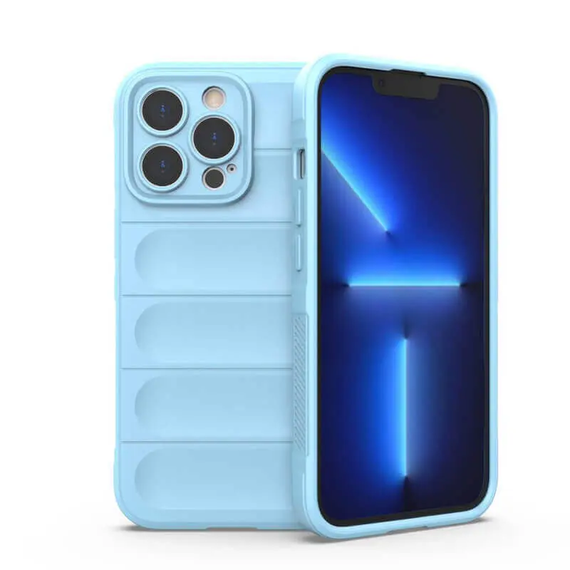 Protiskluzový silikonový ochranný kryt pro Apple iPhone 14 Plus - světle modrý