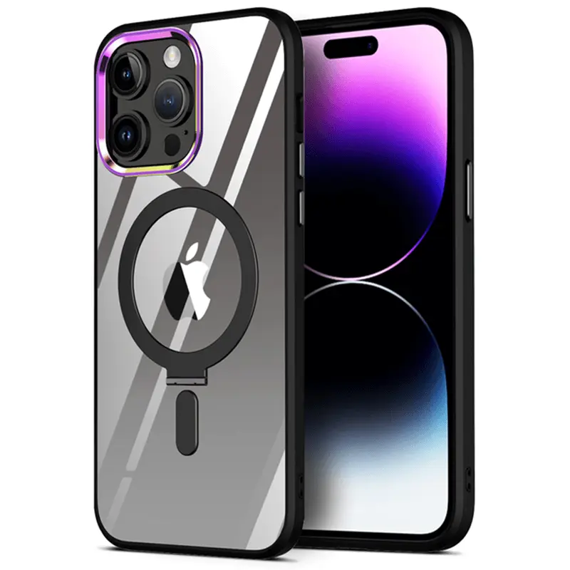 Plastový obal MagSafe se stojánkem pro Apple iPhone 14 Plus - černý