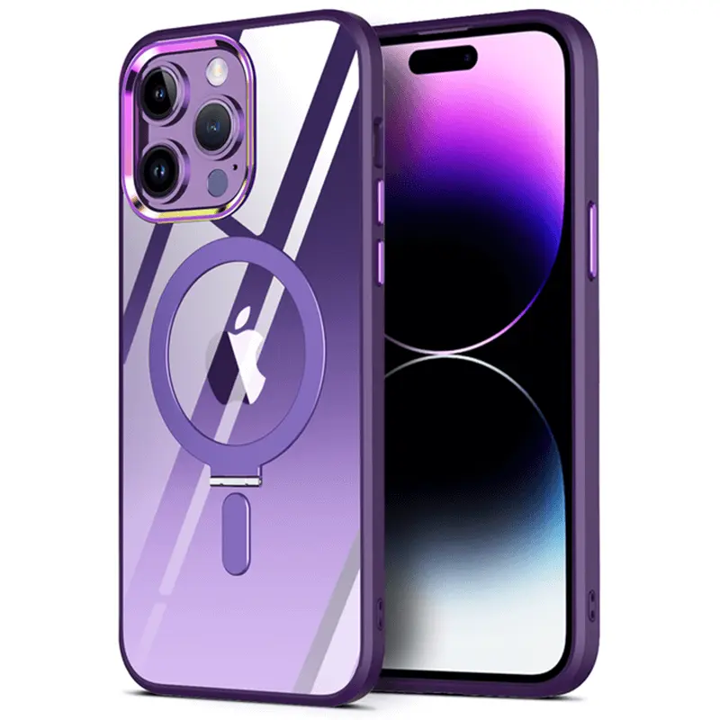 Plastový obal MagSafe se stojánkem pro Apple iPhone 11 Pro Max - fialový
