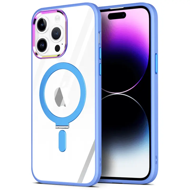 Plastový obal MagSafe se stojánkem pro Apple iPhone 14 Pro - světle modrý