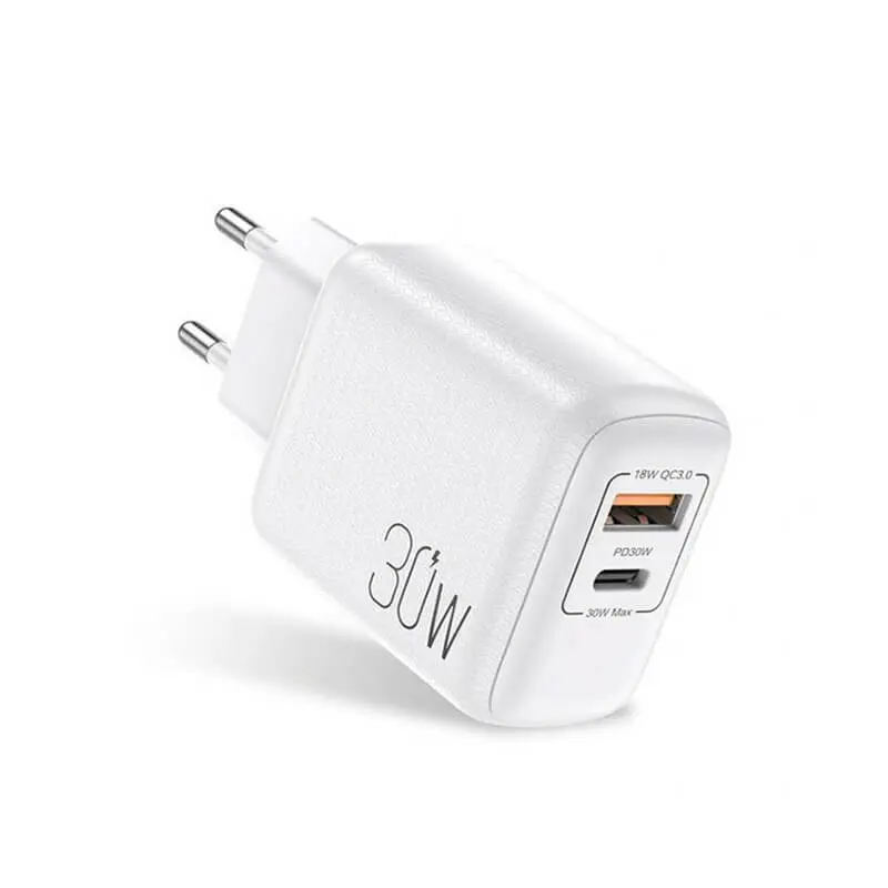 Duální USB nabíječka 30W bilá