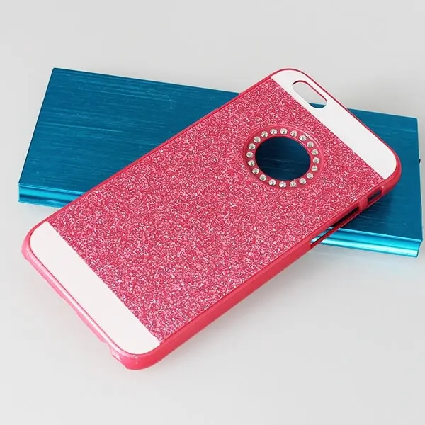 Plastový ochranný obal se třpytky Apple iPhone 6/6S - tmavě růžový