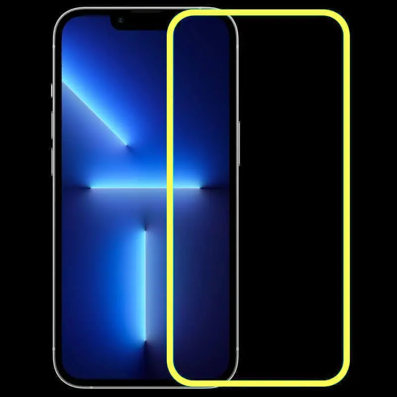 3x Ochranné tvrzené sklo se svítícím rámečkem pro Apple iPhone 15 Pro - 2+1 zdarma - žluté