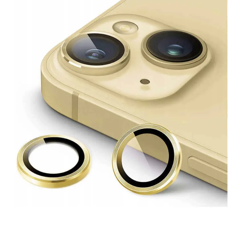 Metalické ochranné sklo na čočku fotoaparátu a kamery pro Apple iPhone 11 Pro Max - zlaté