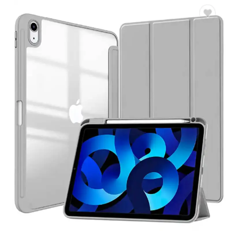 2v1 Smart flip cover + zadní silikonový ochranný obal s držákem na pero pro Honor Pad X8 - šedý