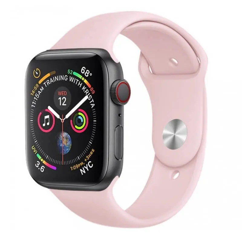 Silikonový řemínek pro chytré hodinky Apple Watch SE 44 mm (2020) - světle růžový