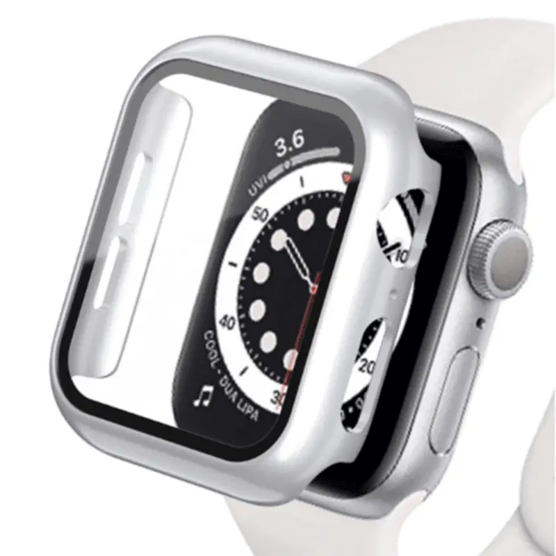 2v1 Kryt s ochranným sklem na Apple Watch SE 44 mm (2023) - stříbrný