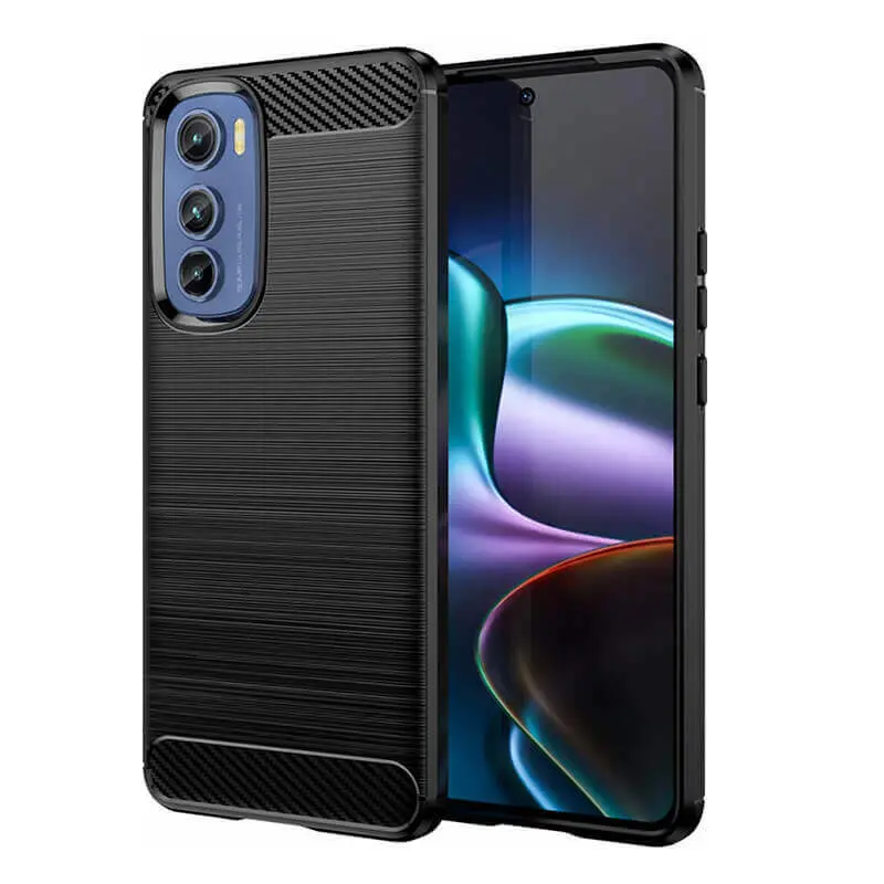 Ochranný silikonový obal karbon pro Motorola Moto G54 5G - černý