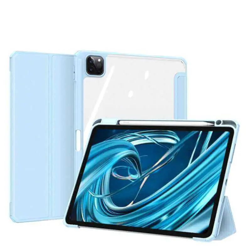 2v1 Smart flip cover + zadní silikonový ochranný obal s držákem na pero pro Xiaomi Redmi Pad SE 11'' - světle modrý