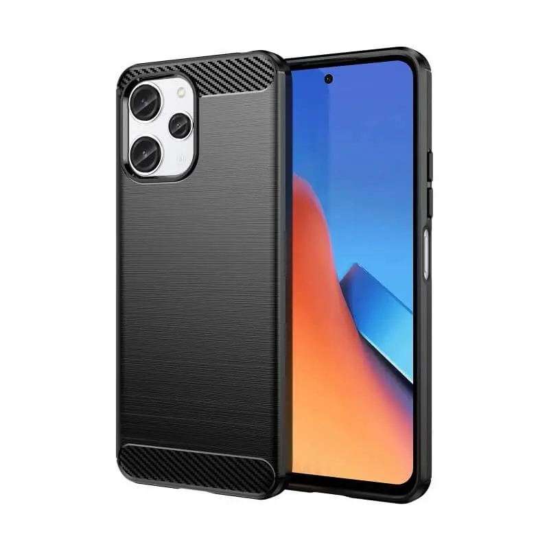 Ochranný silikonový obal karbon pro Xiaomi Redmi 12 4G - černý