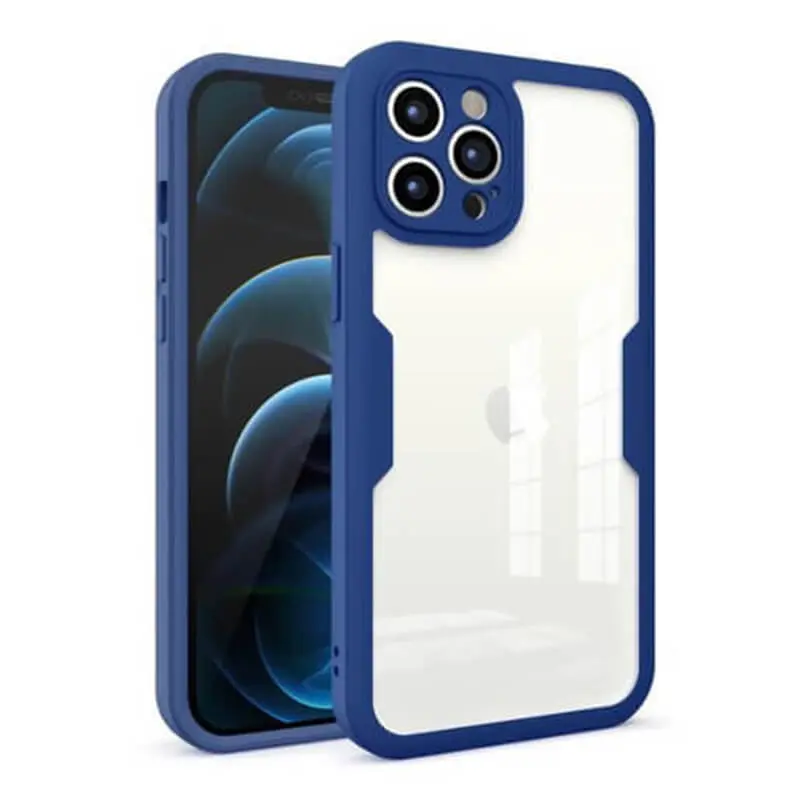 Ochranný 360° celotělový kryt pro Apple iPhone 15 Pro Max - tmavě modrý