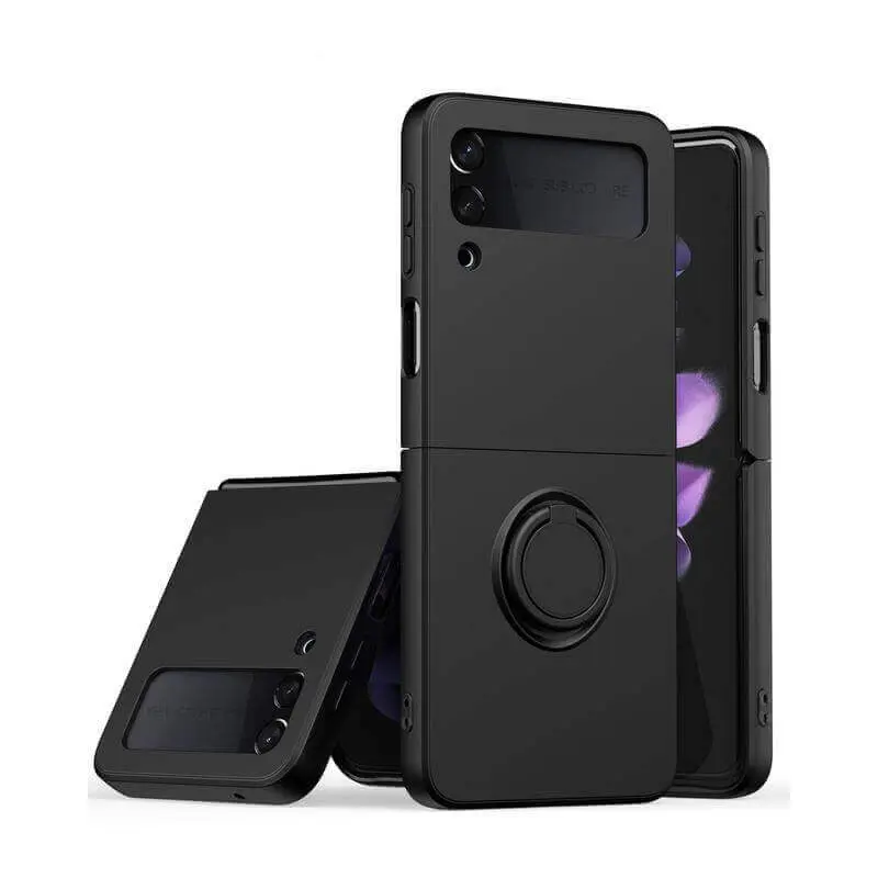 Silikonový ochranný obal s držákem na prst Samsung Galaxy Z Flip6 5G F741B - černý