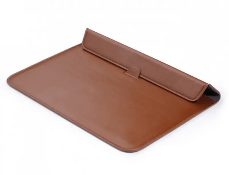 2v1 Pouzdro s magnetem a stojánkem z ekokůže pro Apple MacBook Air 13,6" (2024, M3) - hnědé