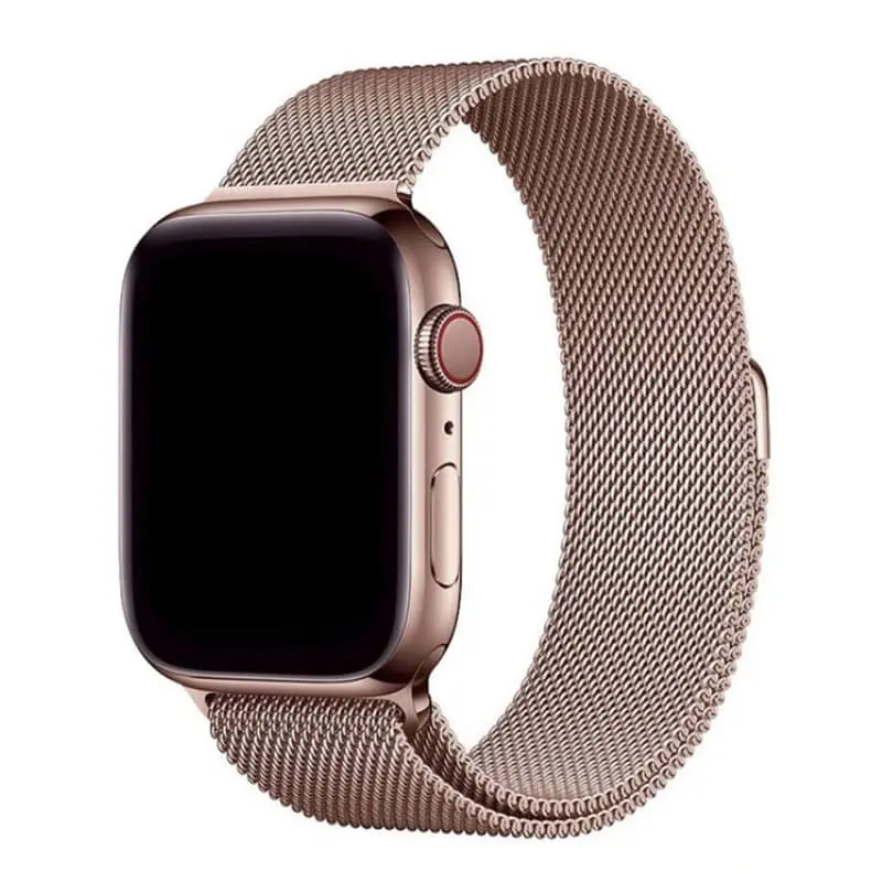 Elegantní kovový pásek pro chytré hodinky Apple Watch SE 44 mm (2023) - světle růžový