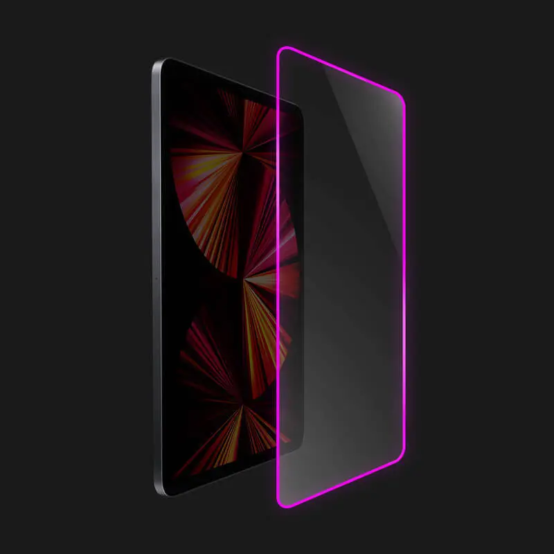 Ochranné tvrzené sklo se svítícím rámečkem pro Apple iPad 10,9" 2022 (10.generace) - růžové