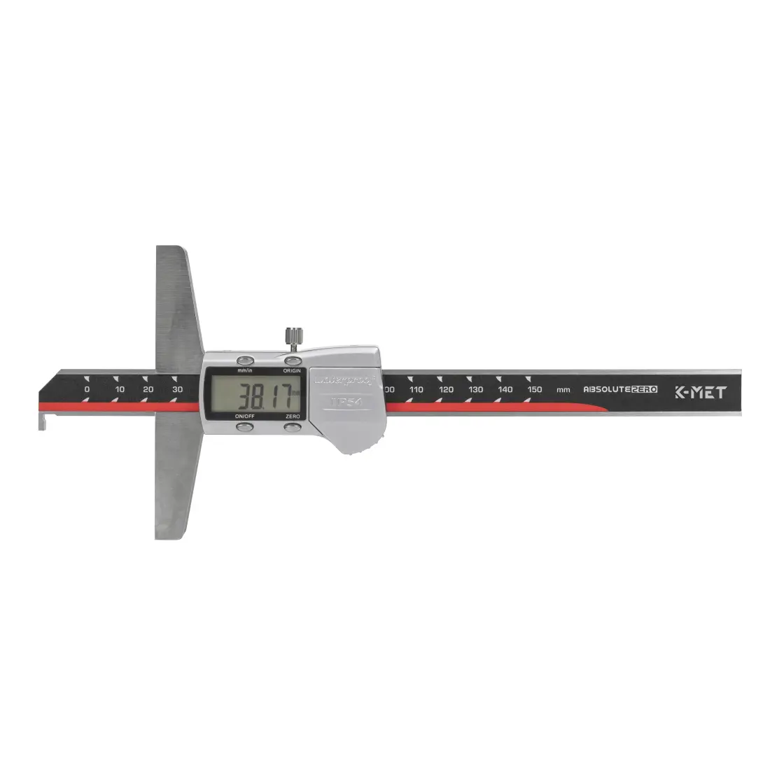 KINEX/K-MET Hloubkoměr digitální s nosem KINEX 150 mm/0,01, DIN 862 2051-05-150