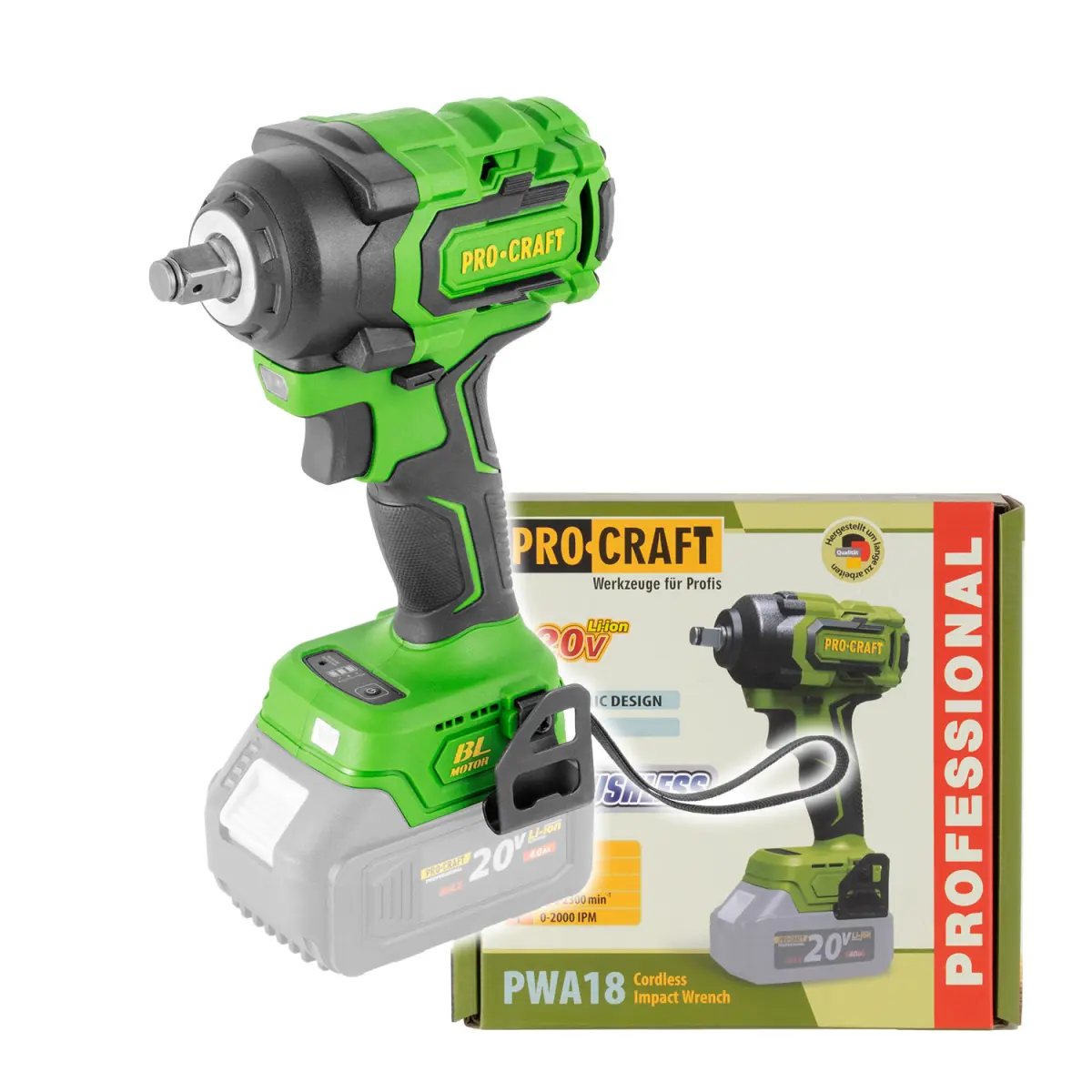 Aku rázový utahovák Procraft PWA18 (bez baterie a nabíječky) | PWA18bb PWA18bb