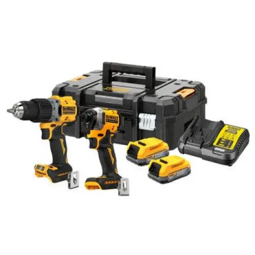 Aku bezuhlíková kombo sada nářadí 18V 2x1,7 Ah XR DeWALT POWERSTACK DCK2051E2T DCK2051E2T