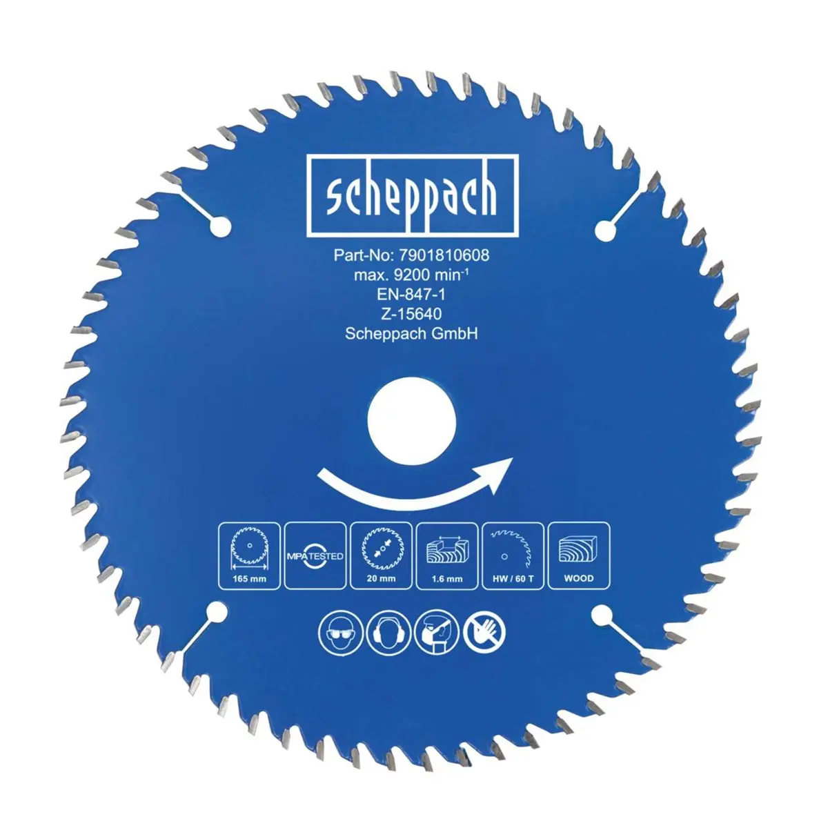 Scheppach Řezný kotouč pr. 165/20, 60 zubů 7901810608