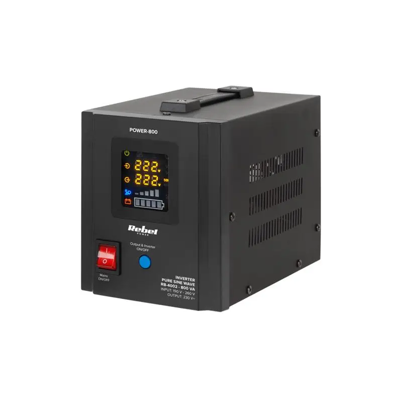 Zdroj záložní REBEL POWER-800 12V 230V 800VA 500W Black 08840358