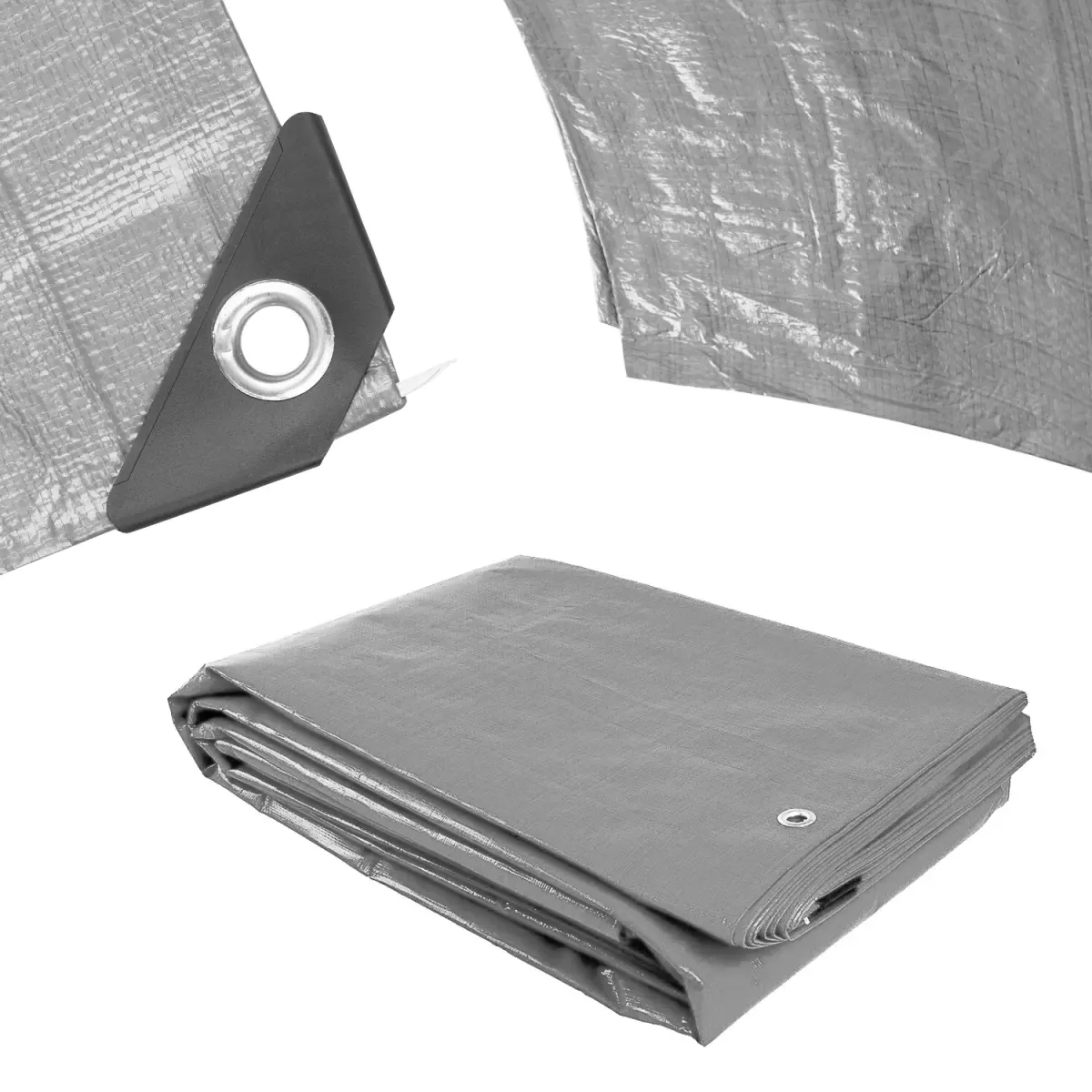 Plachta Procraft ST3x6 200g/m2 nepromokavá s oky 3x6 m stříbrná | ST3x6 ST3x6
