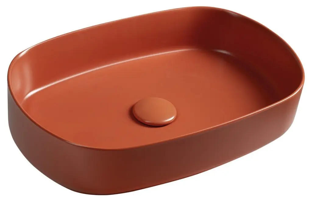 ISVEA INFINITY OVAL keramické umyvadlo na desku, 55x36cm, terracotta 10NF65055-2U