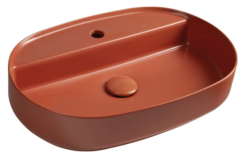 ISVEA INFINITY OVAL keramické umyvadlo na desku, 60x40cm, terracotta 10NF65060-2U