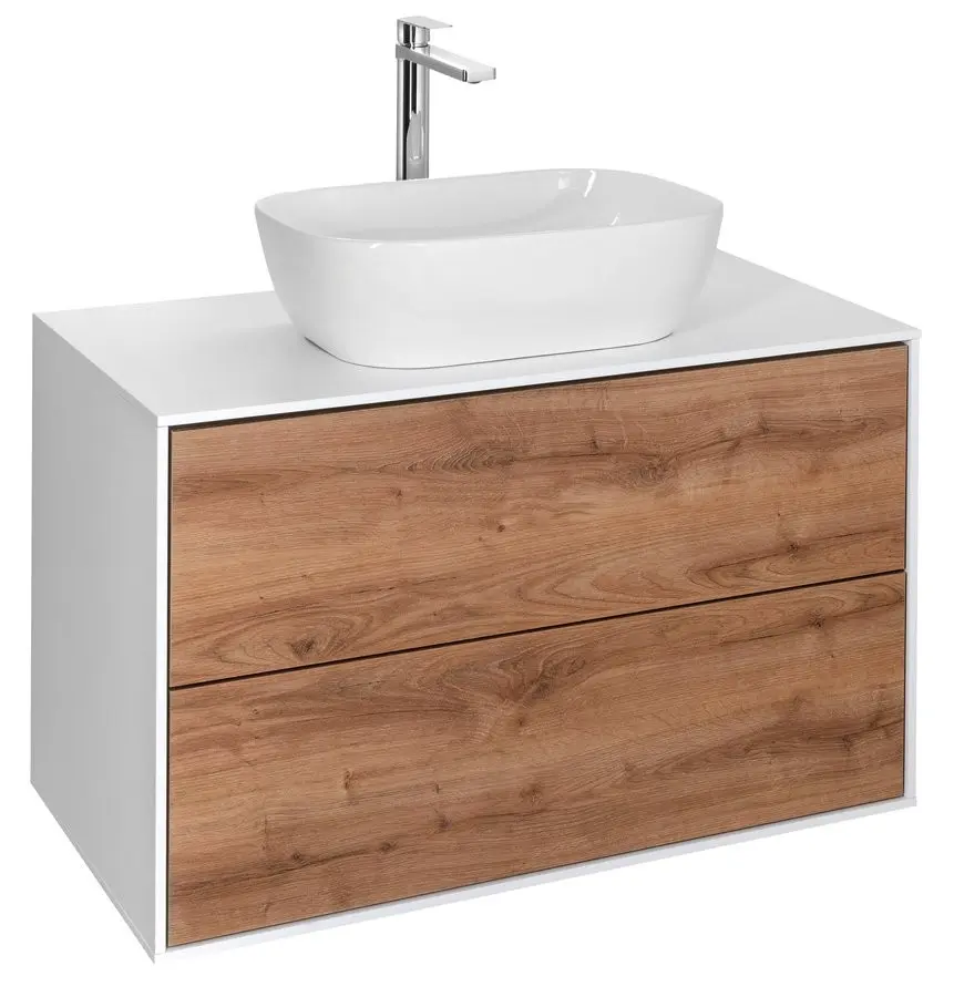 AQUALINE ZANYA  umyvadlová skříňka 80x50x46cm, bílá mat/dub emporio ZA280