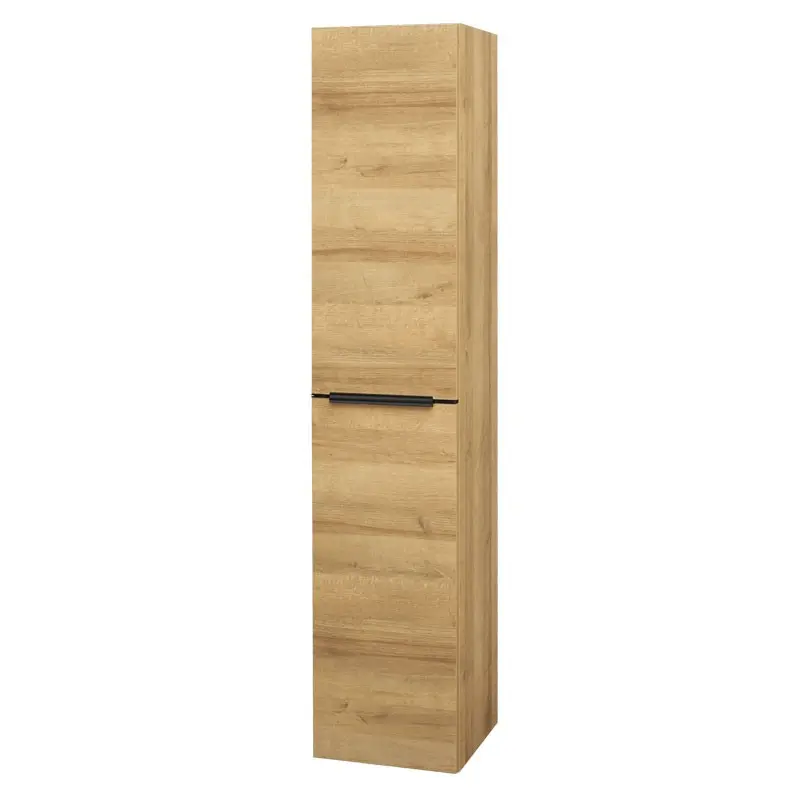 Mereo Mailo, koupelnová skříňka vysoká 170 cm, dub Riviera, černé madlo CN524LPBN
